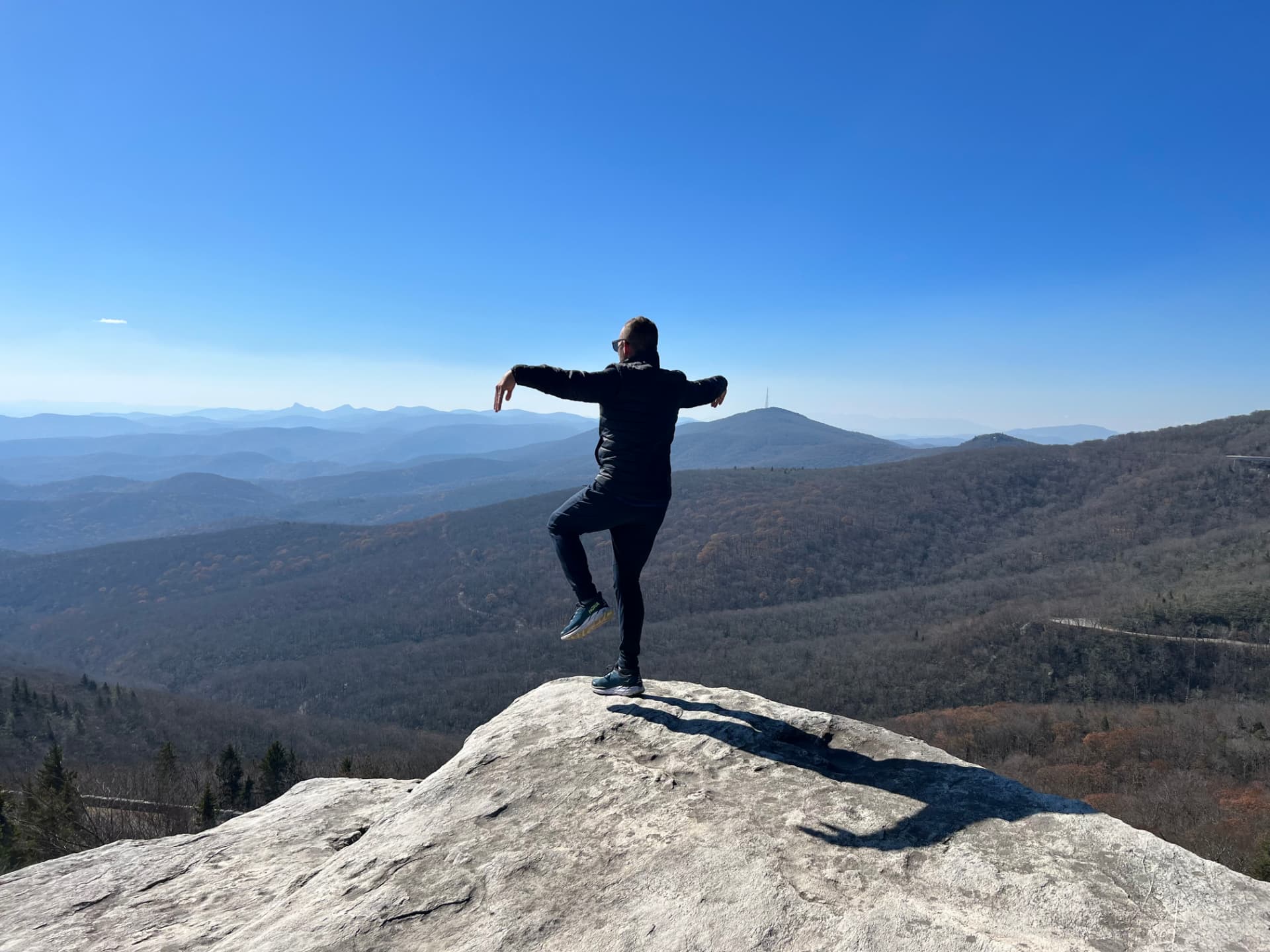 Kevin on a mountain overlook in the Blue Ridge mountains